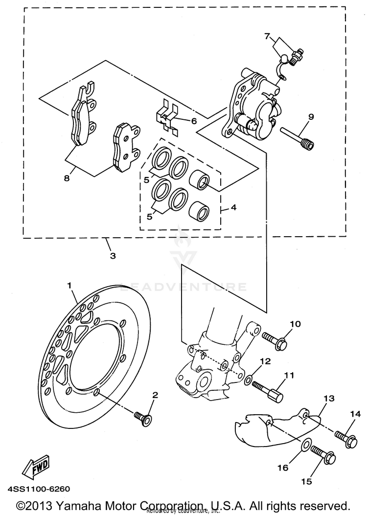 Front Brake Caliper Schematic