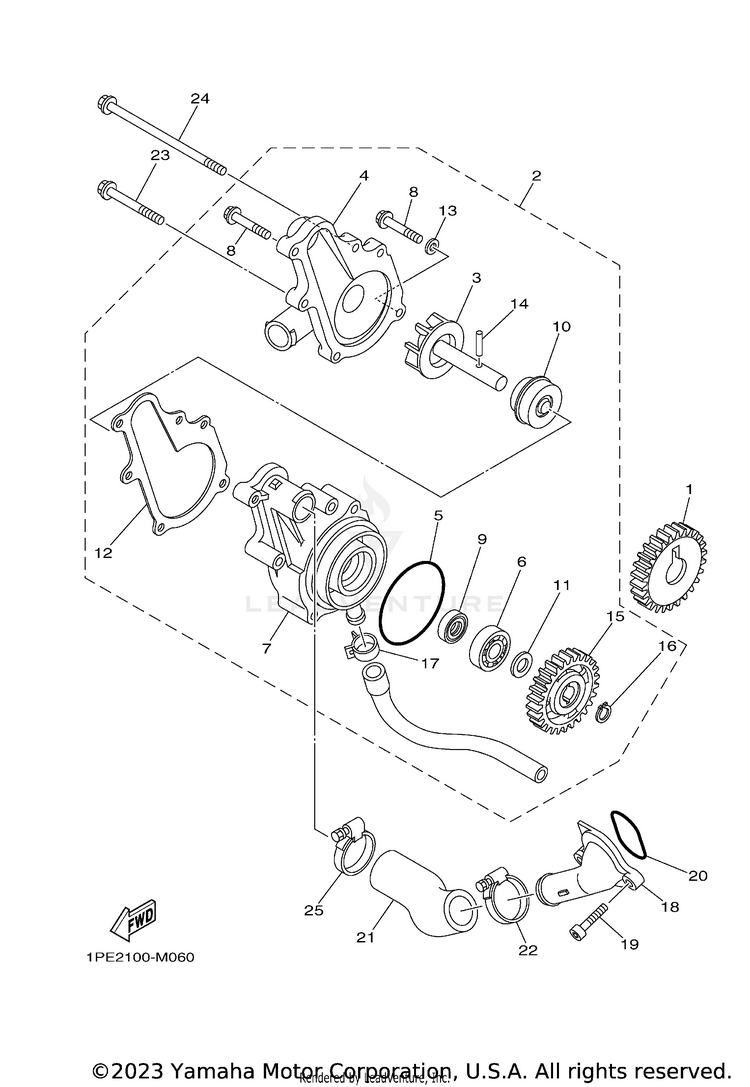 Water Pump RAPTOR 700R SE CAL - YFM70RCCRB - 2024 Schematic
