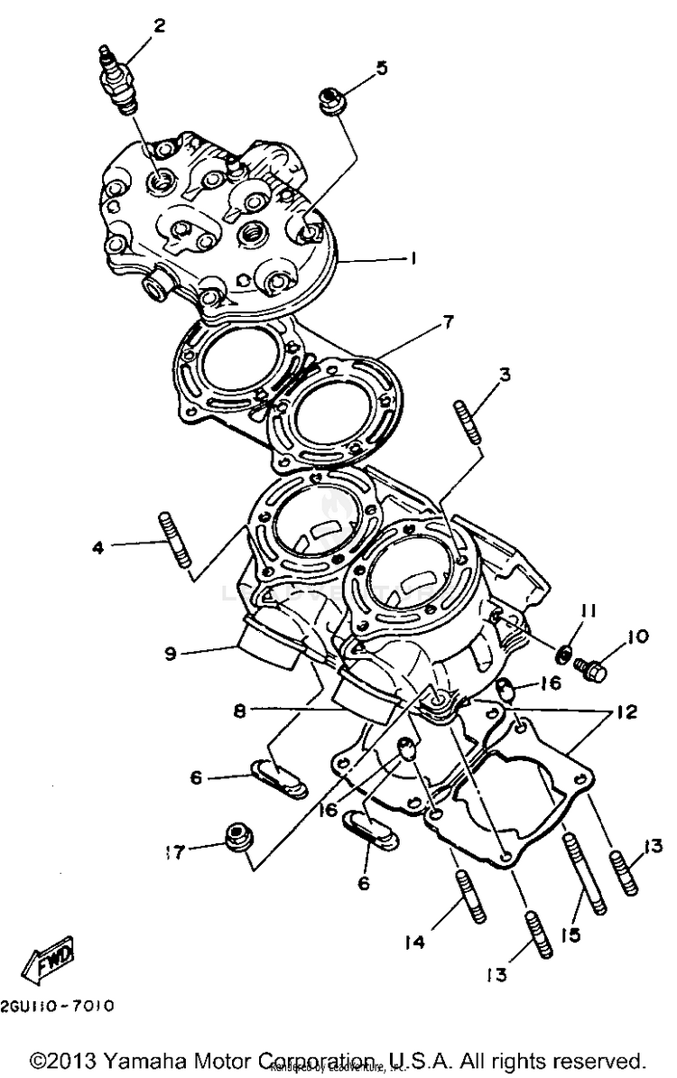 Cylinder BANSHEE - YFZ350G_MN - 1995 Schematic
