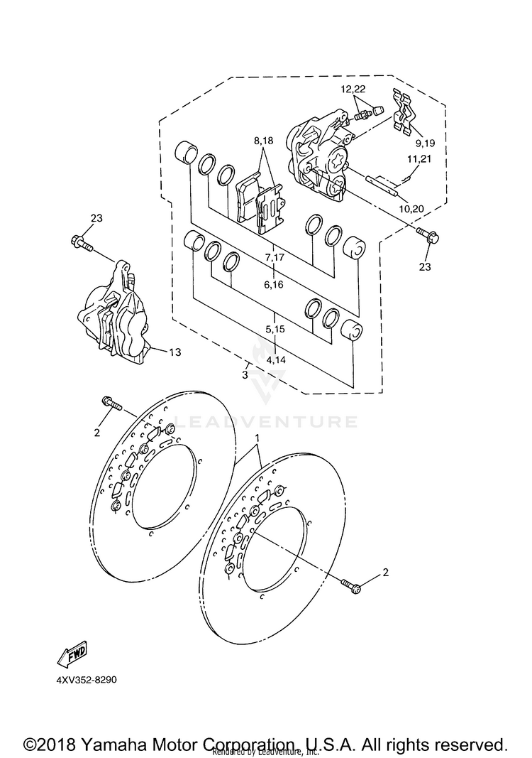 Front Brake Caliper Schematic