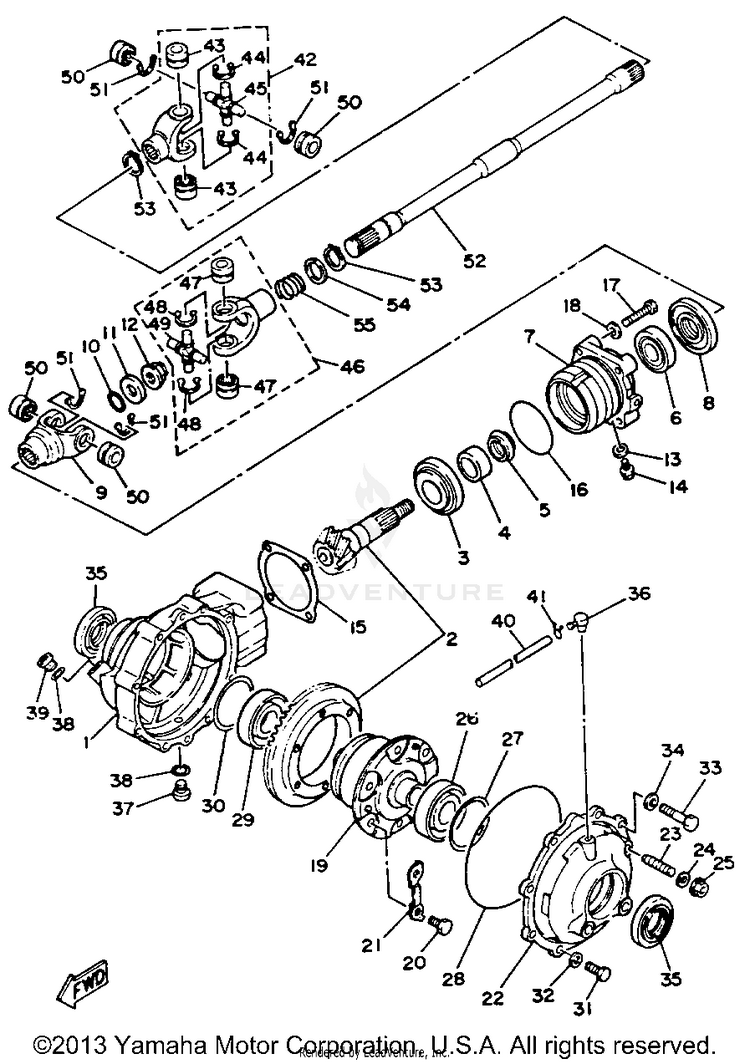 Front Differential BIG BEAR 4WD - YFM350FWE - 1993 Schematic