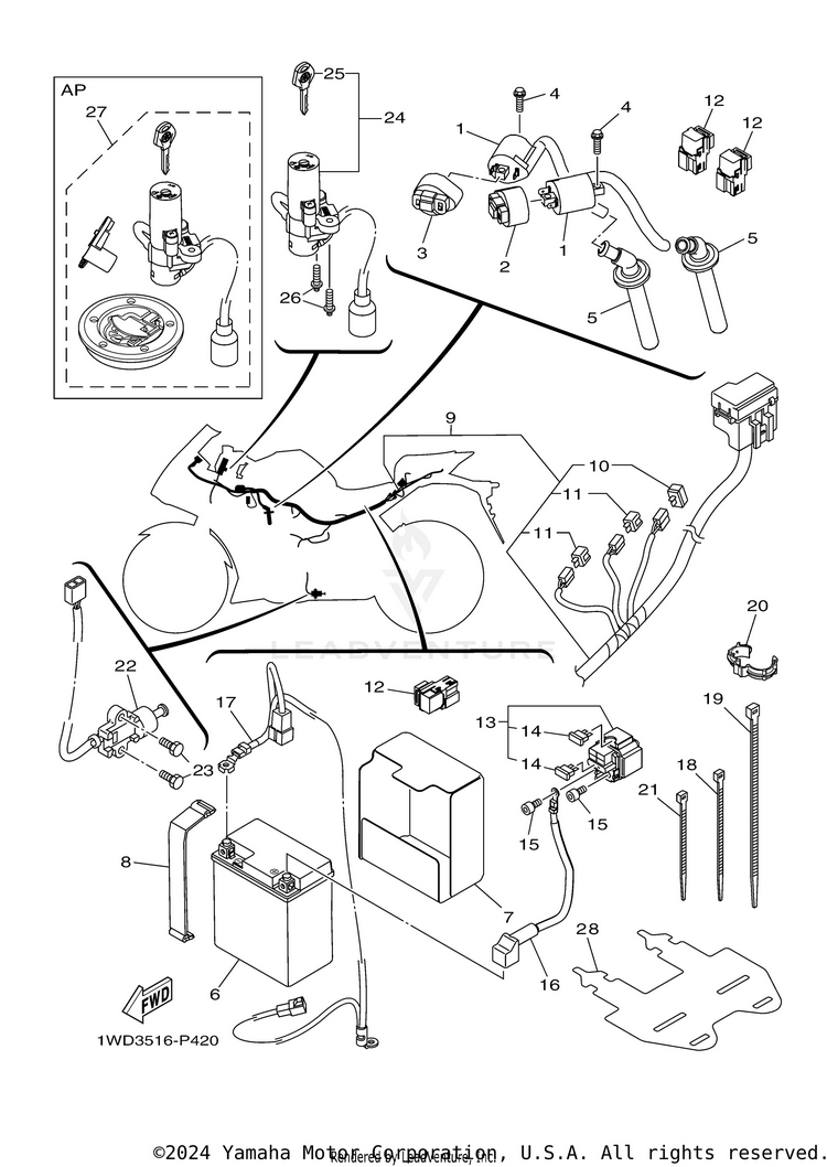 Electrical 1 YZFR3 - YZFR3FB - 2015 Schematic