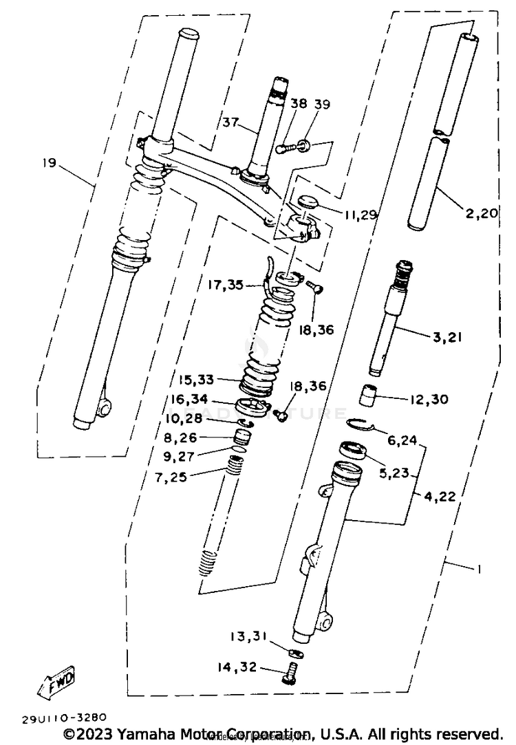 Front Fork Schematic
