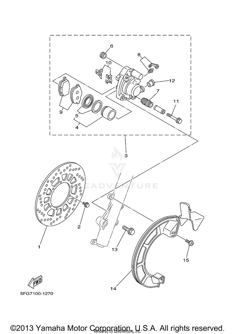 Front Brake Caliper TTR225 - TT225RNC - 2001 Schematic