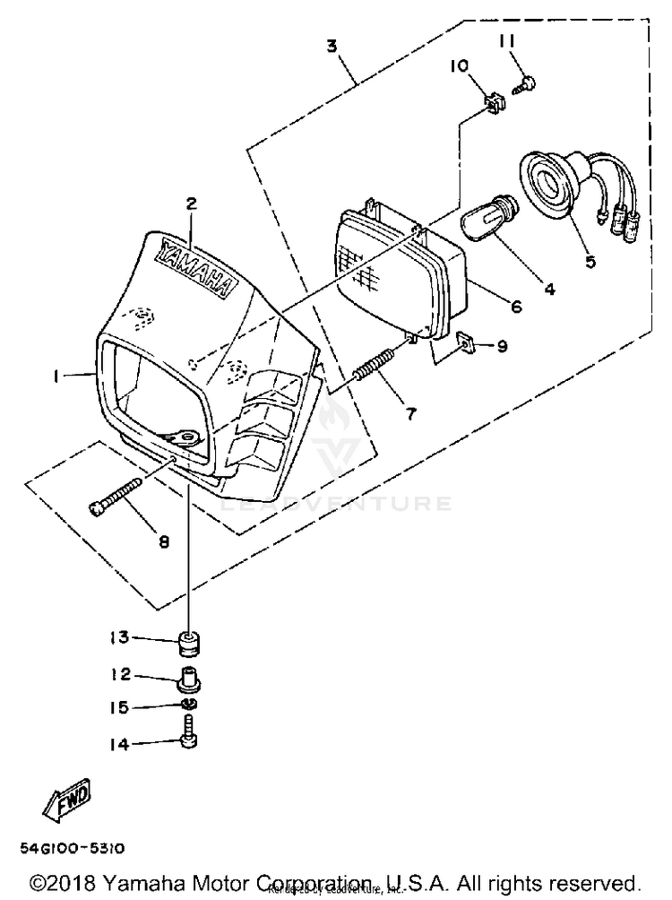 Headlight BIG WHEEL ELEC START - BW200ES - 1986 Schematic