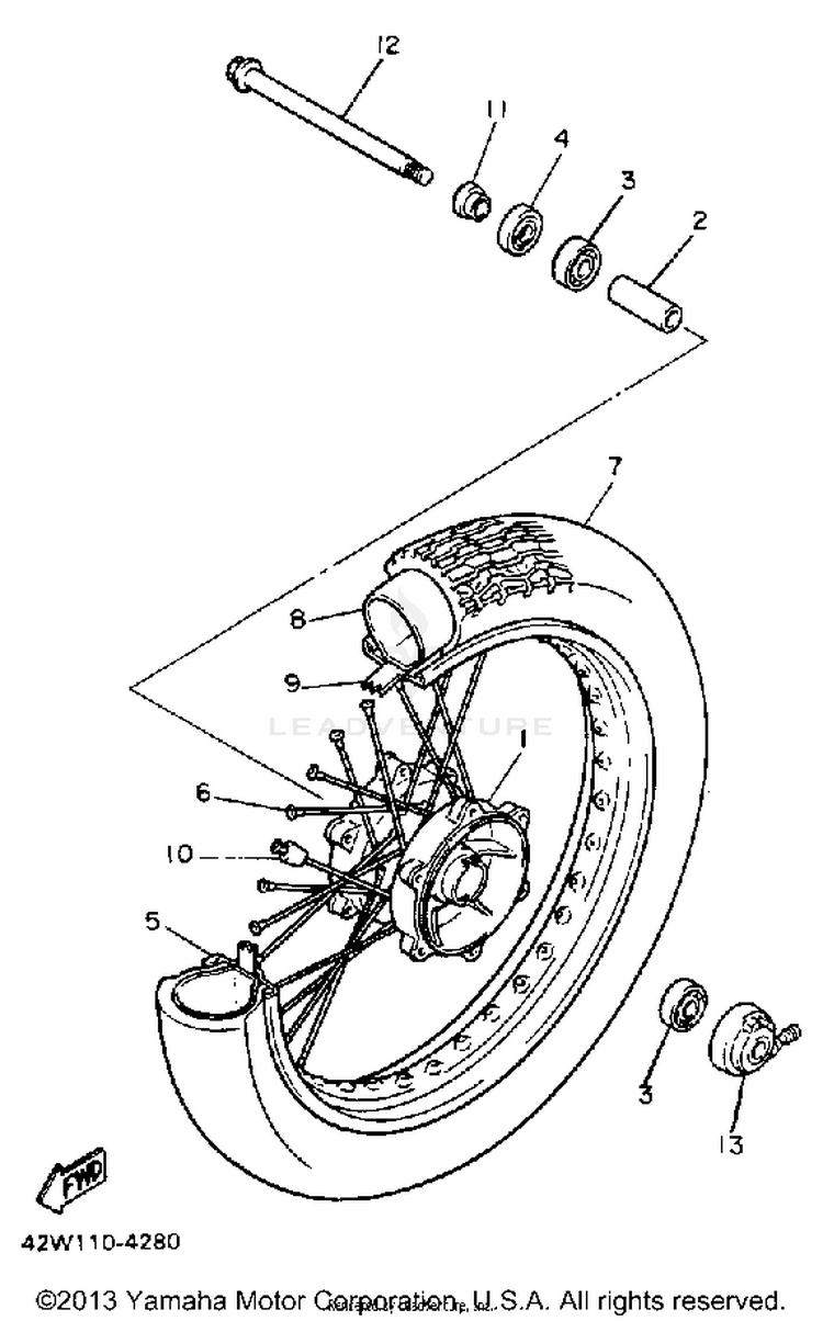 Front Wheel VIRAGO 700 - XV700SSC - 1986 Schematic
