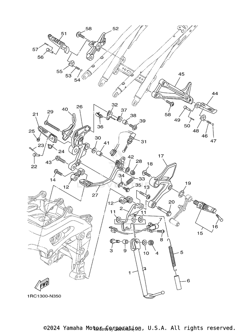 Stand Footrest FZ09 CA - FZ09FCGY - 2015 Schematic