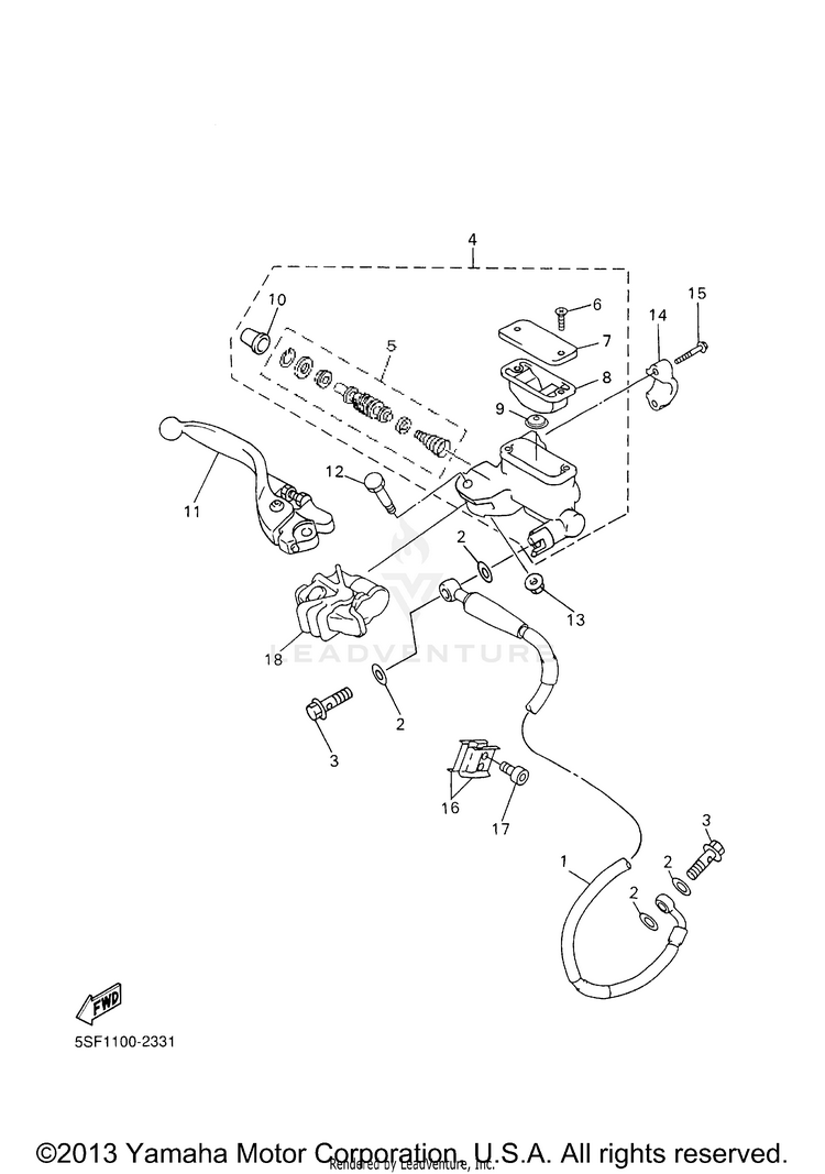 Front Master Cylinder Schematic
