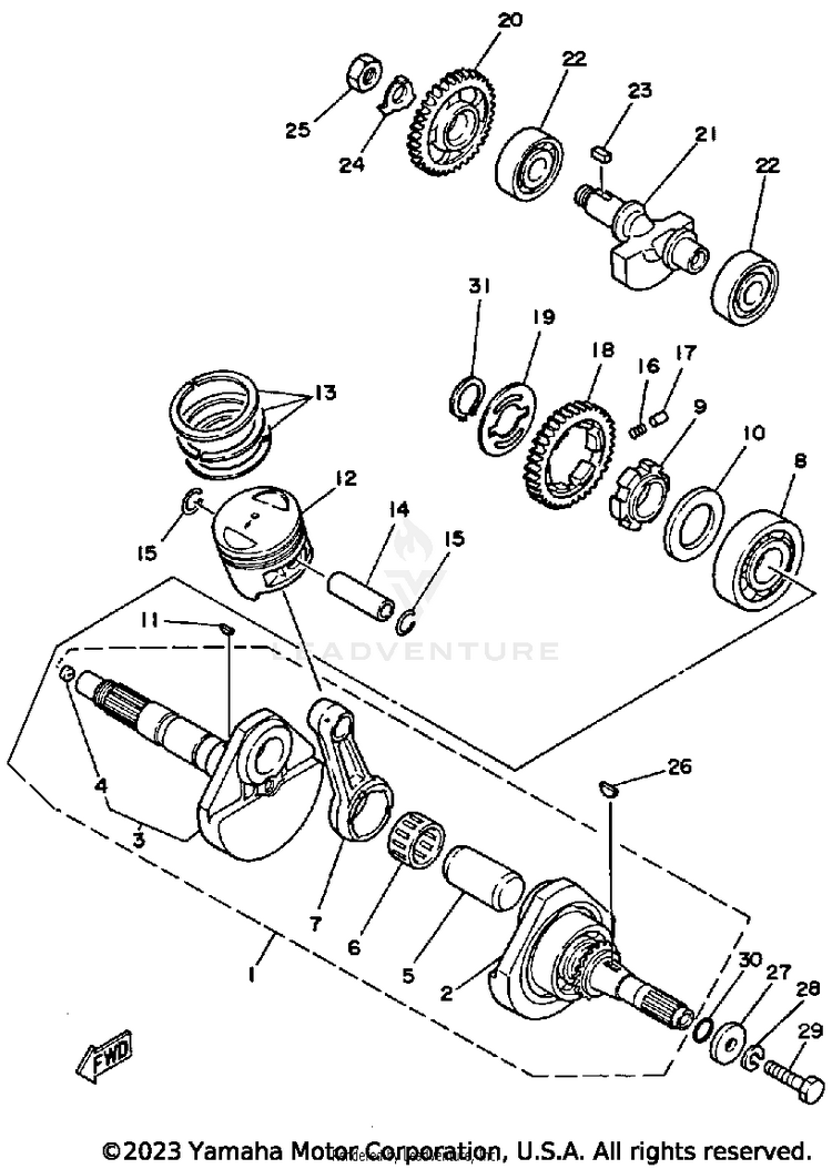 Crankshaft - Piston Schematic