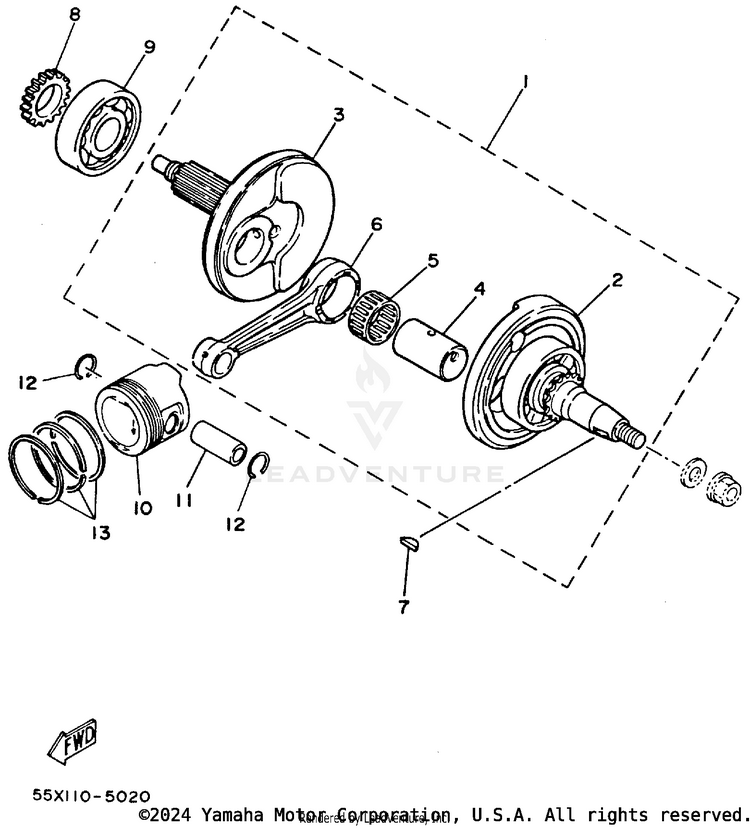 Crankshaft - Piston Schematic