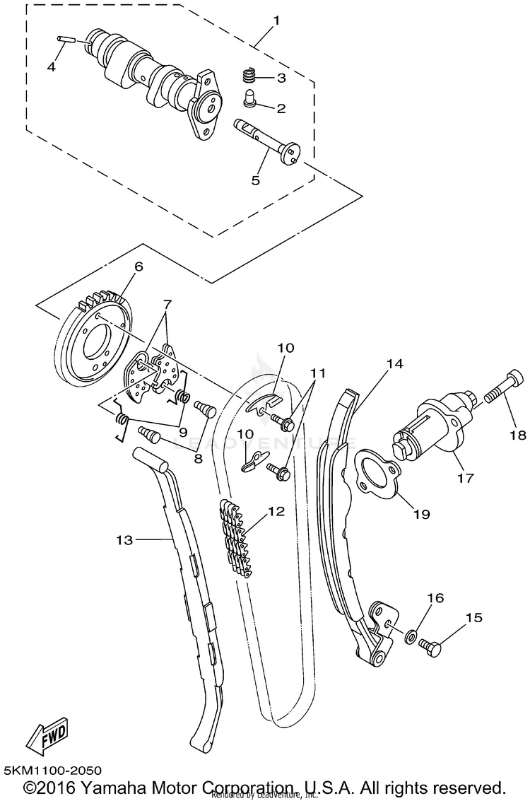 Camshaft Chain GRIZZLY 660 - YFM660FP - 2002 Schematic