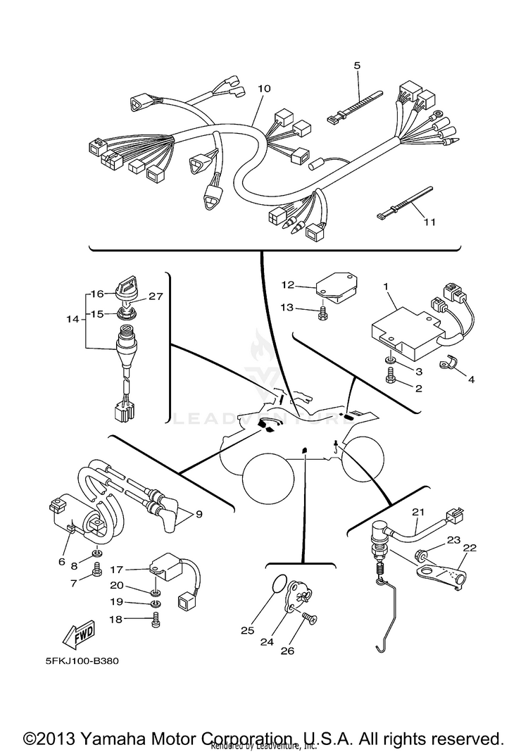 Electrical 1 BANSHEE - YFZ350R - 2003 Schematic