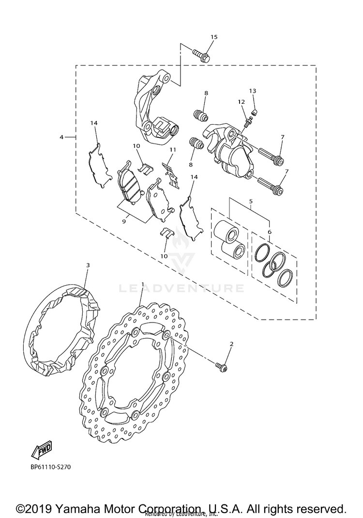 Front Brake Caliper Schematic