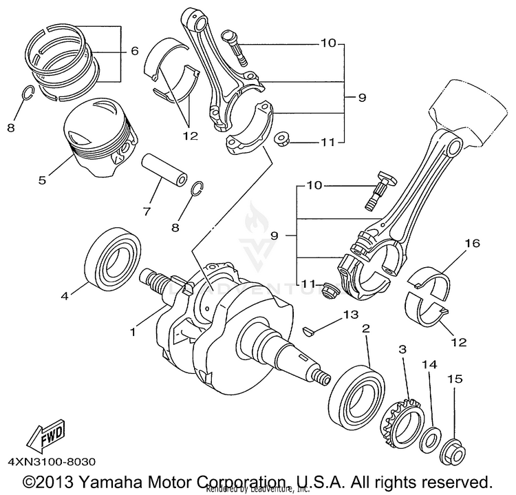 Crankshaft Piston Schematic