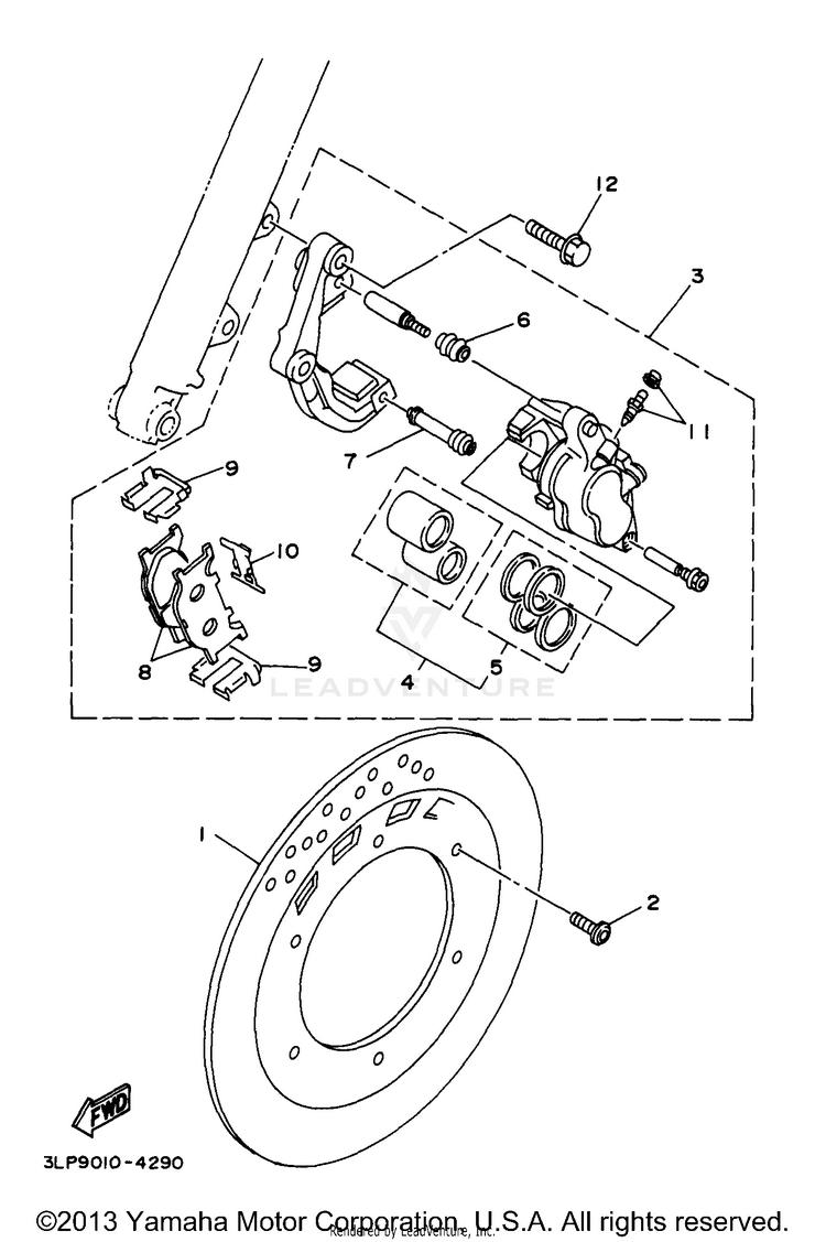 Front Brake Caliper Schematic