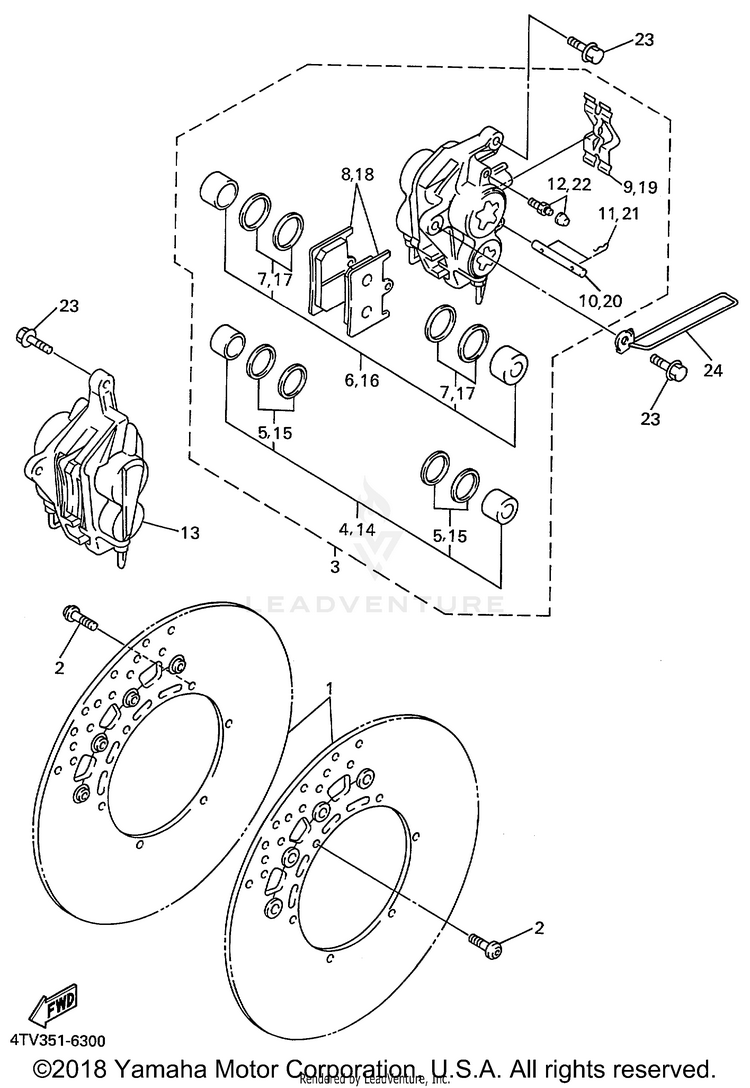 Front Brake Caliper Schematic