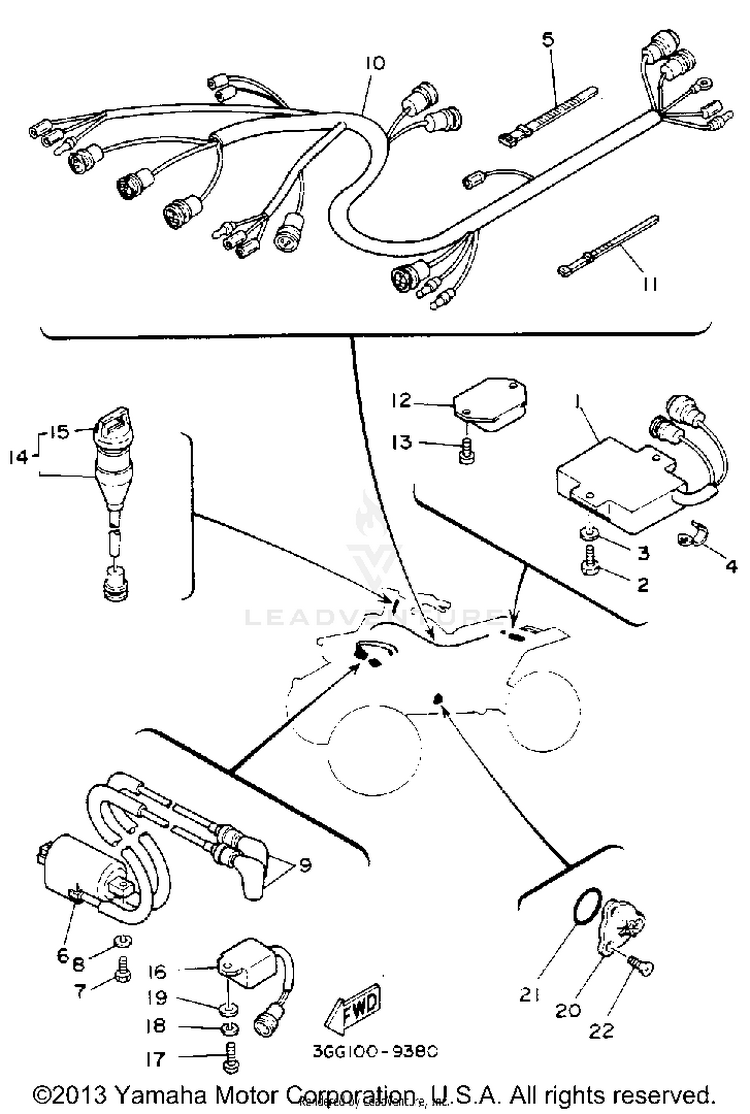 Electrical 1 BANSHEE - YFZ350D_MN - 1992 Schematic