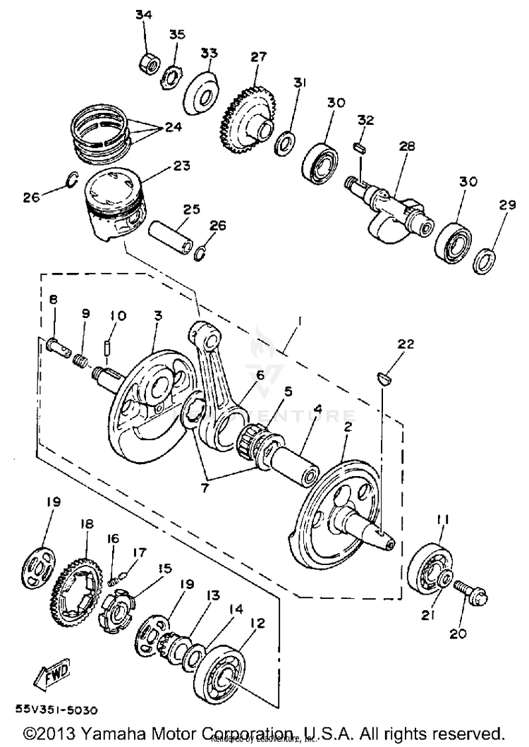Crankshaft-Piston Schematic