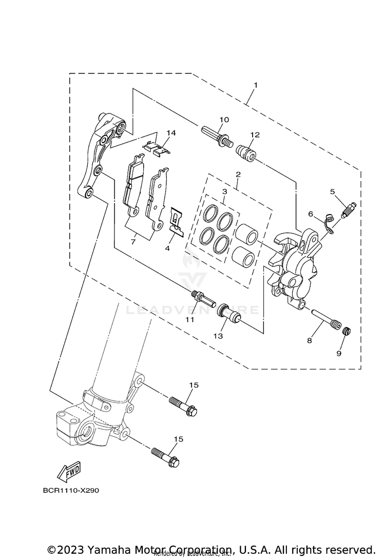 Front Brake Caliper Schematic