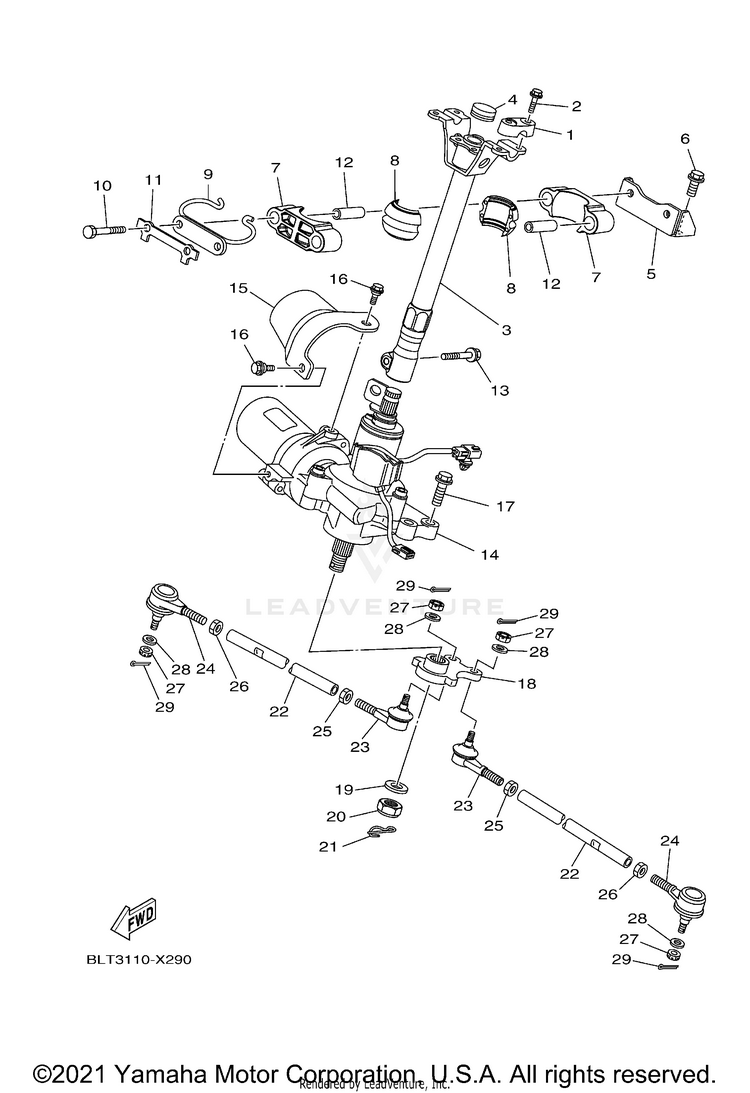 Steering KODIAK 700 EPS - YFM70KPANG - 2022 Schematic