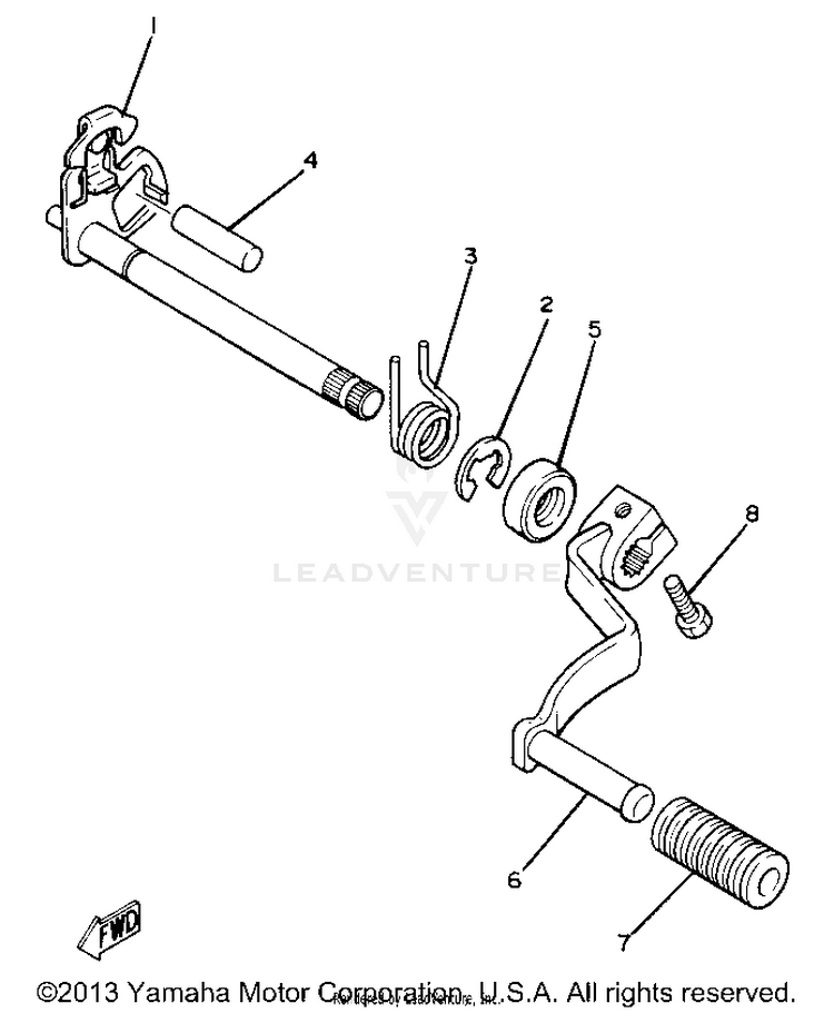 Shift Shaft Pedal Yz80h J Schematic