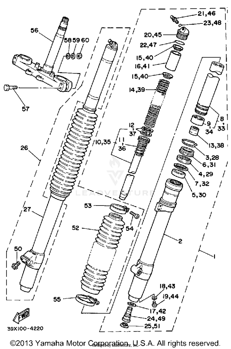 Front Fork Yz250l Schematic