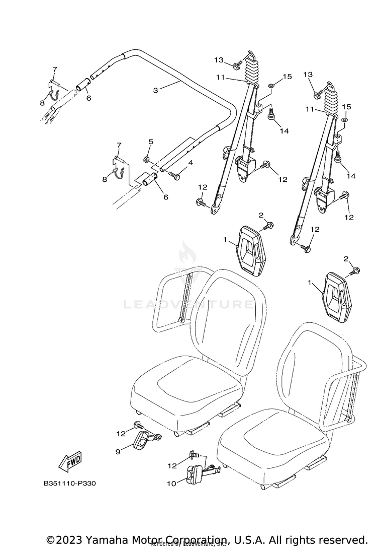Seat 2 WOLVERINE - YXE70WDBHG - 2017 Schematic
