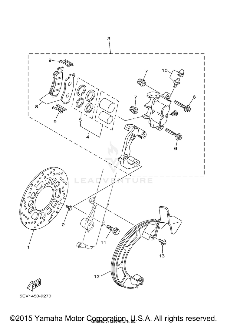 Front Brake Caliper Schematic