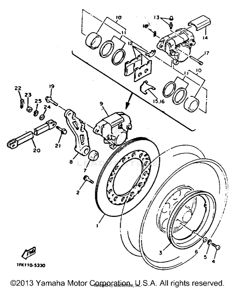 Rear Brake Caliper Schematic