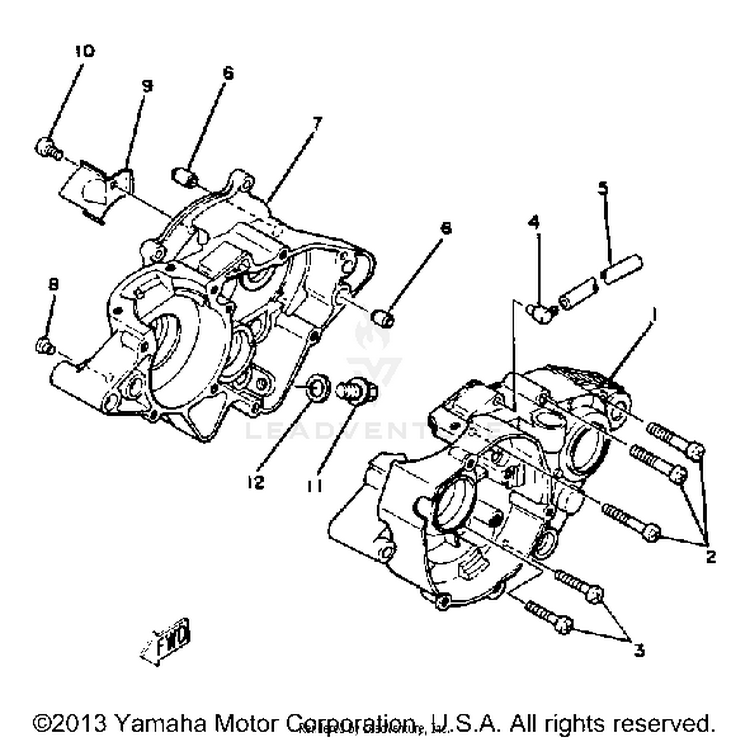 Crankcase-Yz60h - J - K Schematic