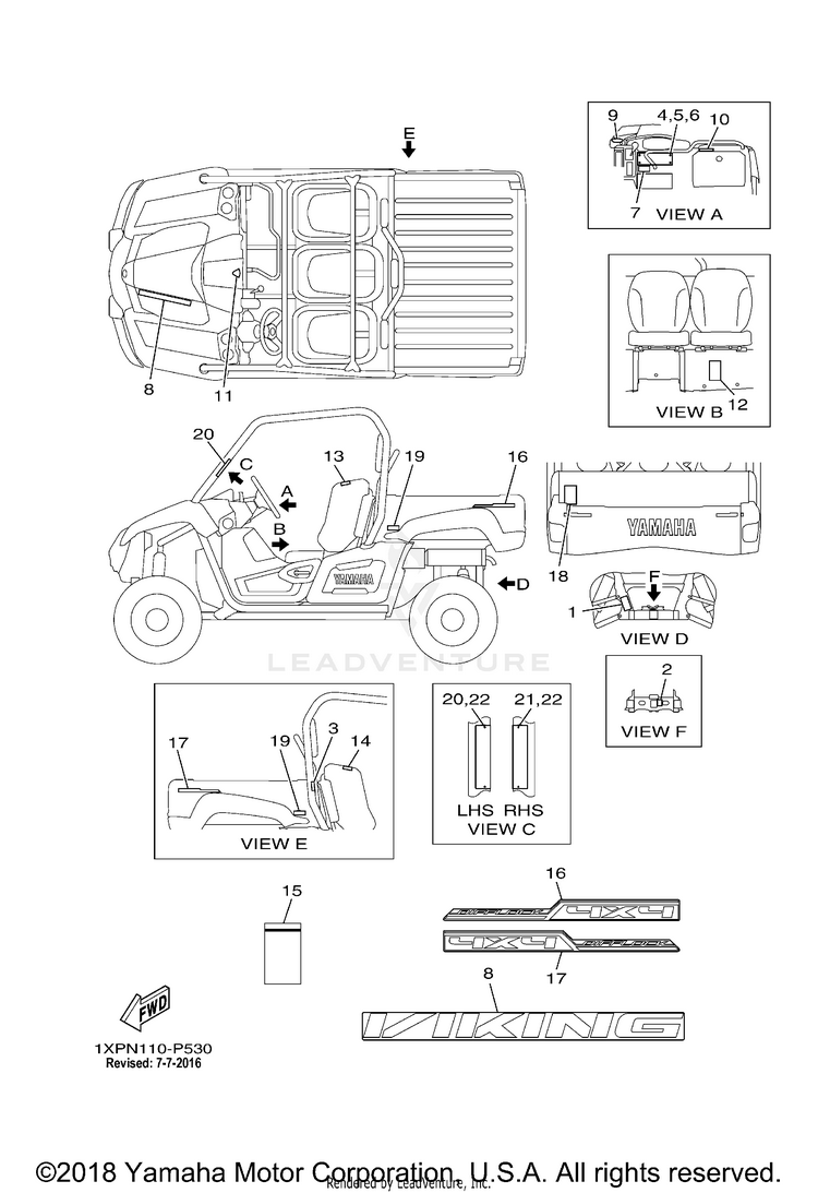 Emblem Label 1 VIKING EPS - YXM700PFG - 2015 Schematic