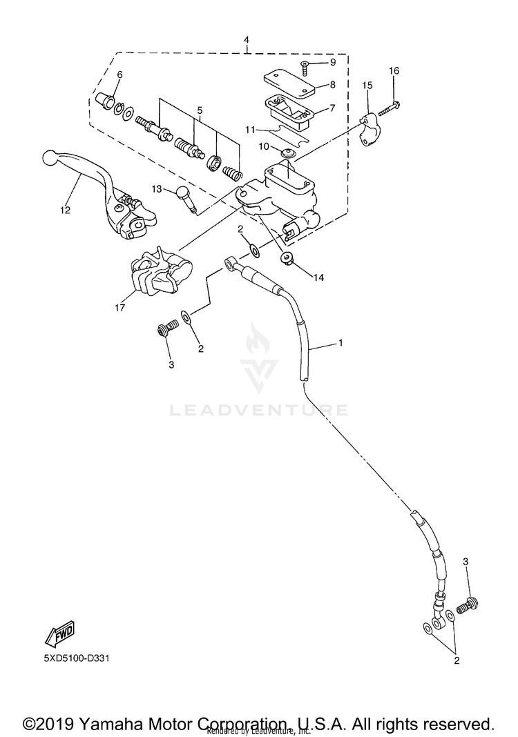Front Master Cylinder Schematic