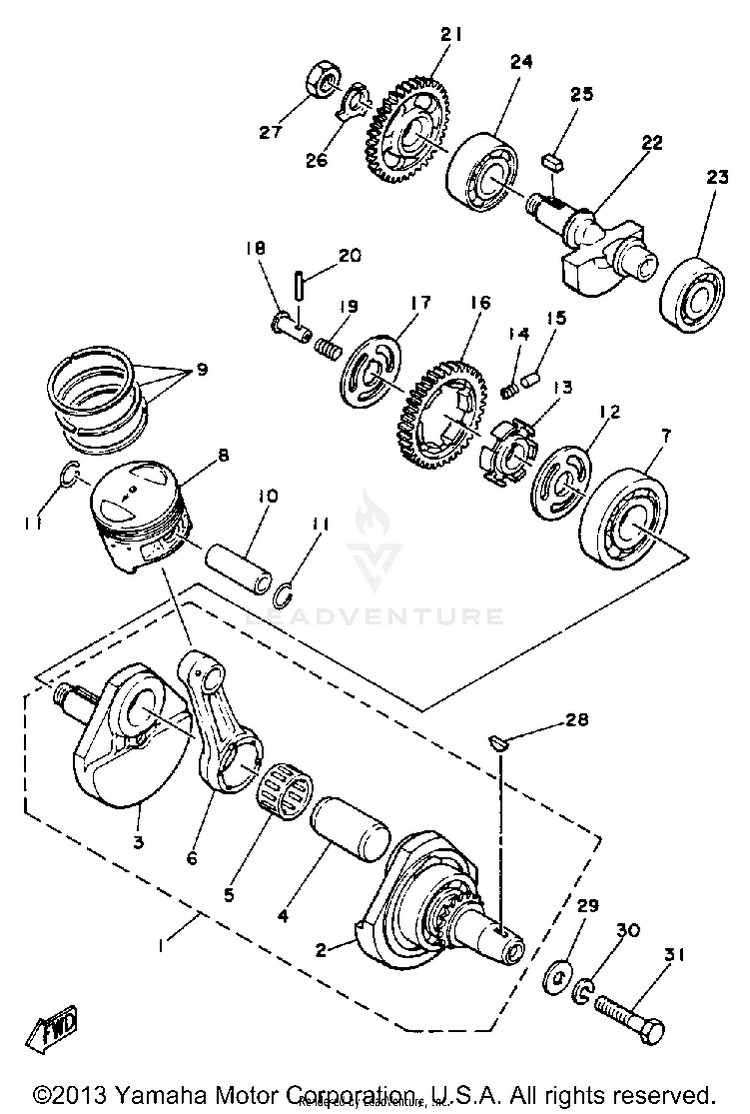 Crankshaft Piston Schematic