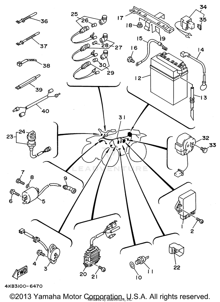 Electrical 1 WOLVERINE 4WD - YFM350FXH - 1996 Schematic