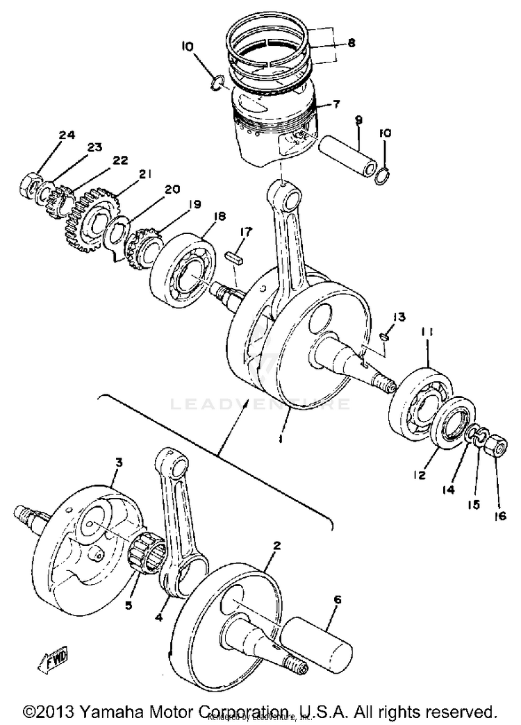 Crankshaft Piston Schematic
