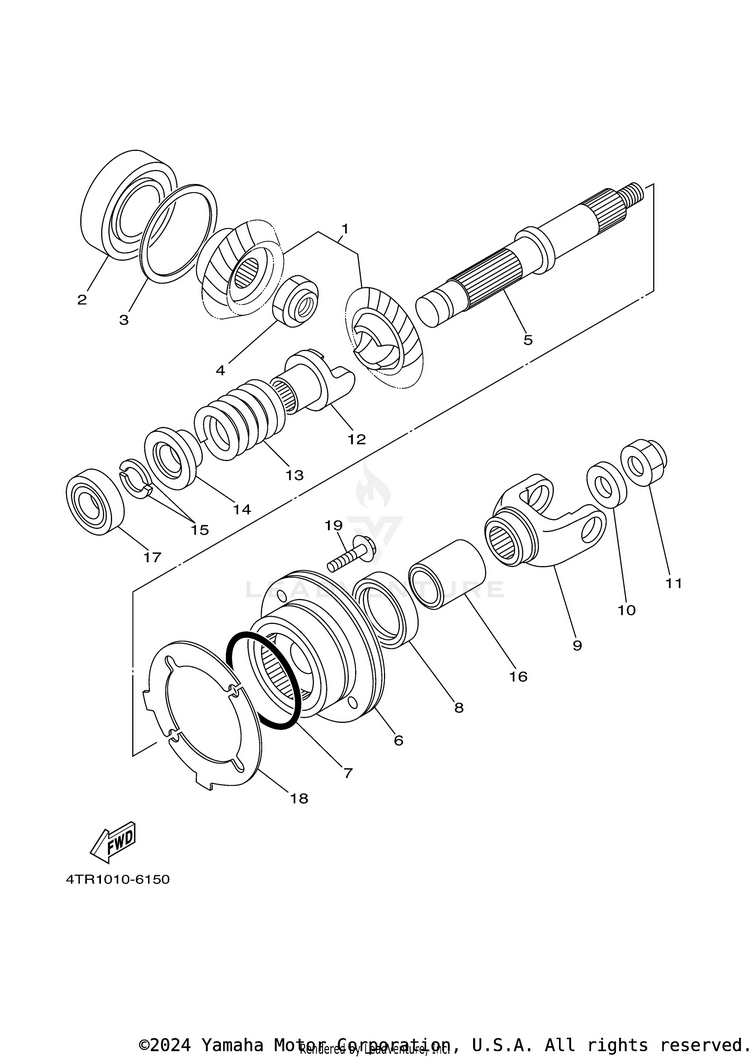 Middle Drive Gear V STAR 650 SILVERADO - XVS65ATYCB - 2009 Schematic