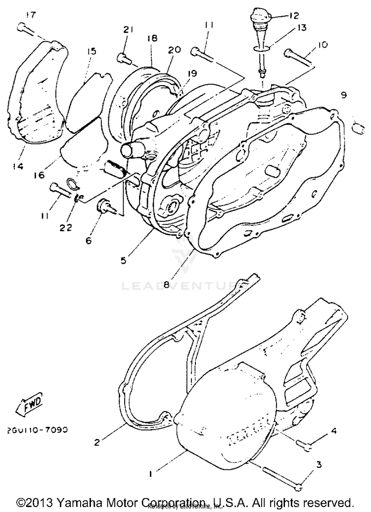 Crankcase Cover 1 BANSHEE - YFZ350E - 1993 Schematic