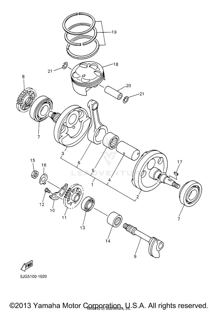Crankshaft Piston Schematic