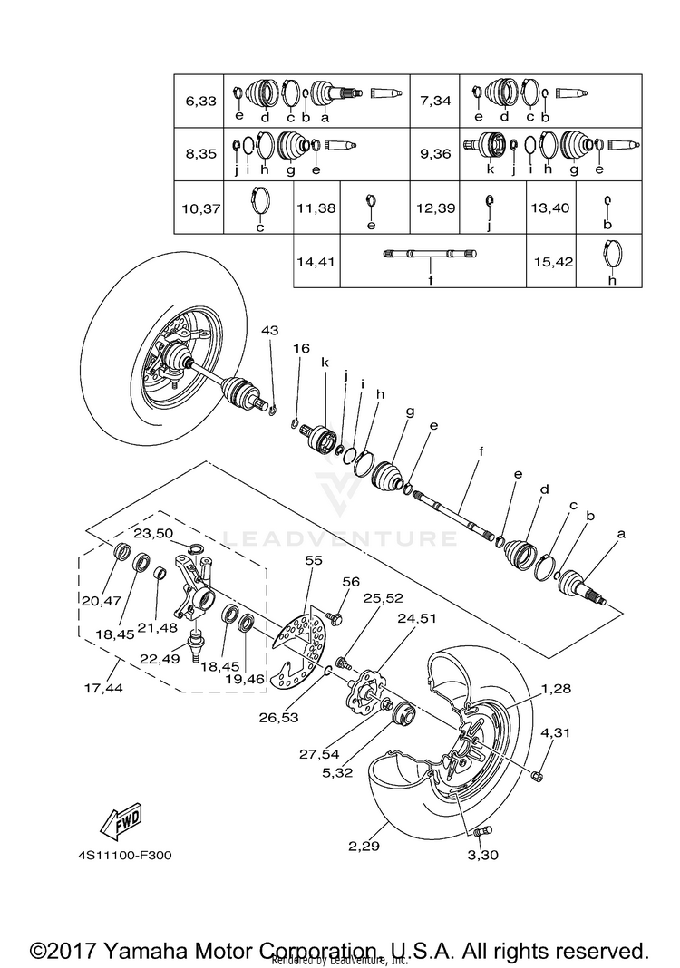 Front Wheel GRIZZLY 350 IRS - YFM35FGIW - 2007 Schematic