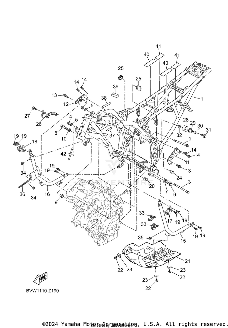 Frame TENERE 700 - XTZ7RB - 2024 Schematic