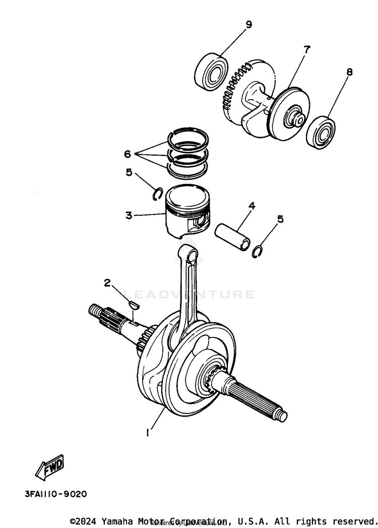 Crankshaft - Piston Schematic