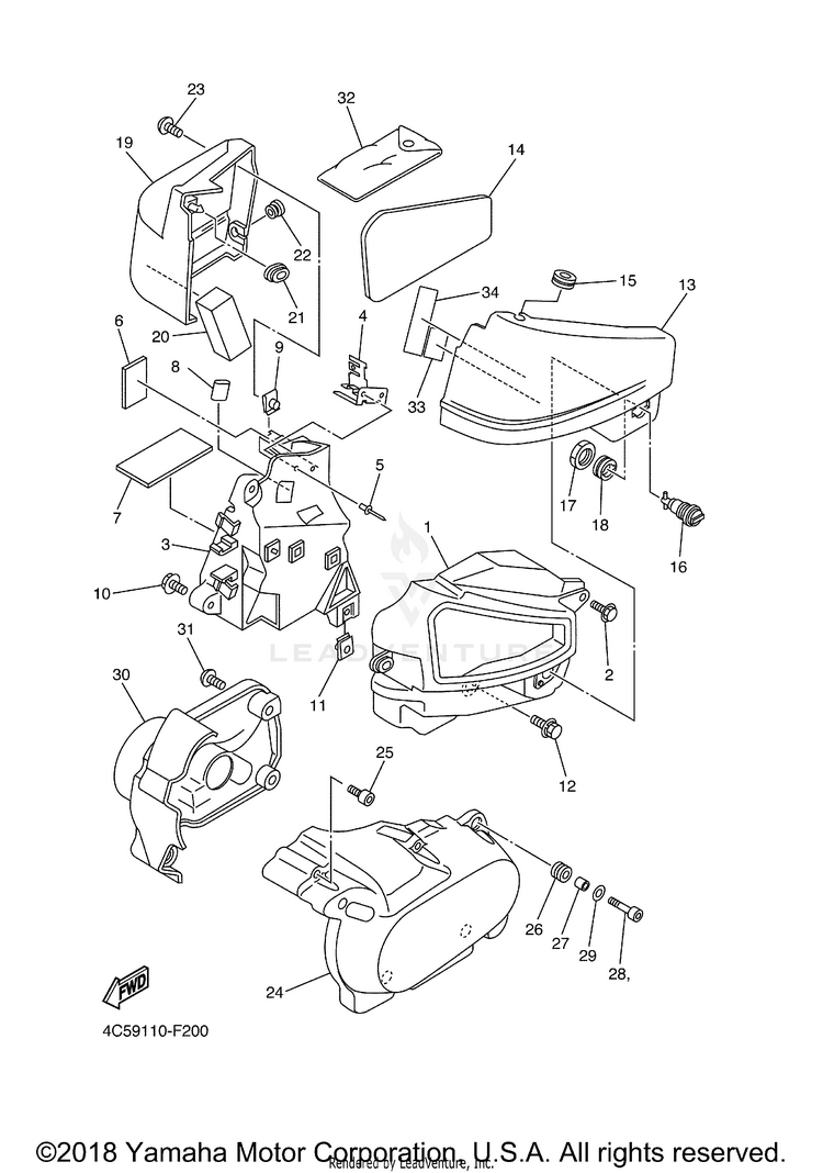 Side Cover V STAR 650 CLASSIC - XVS65AYCS - 2009 Schematic