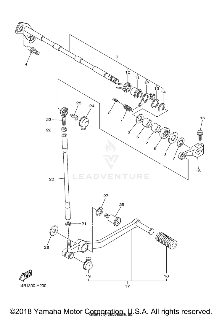 Shift Shaft YZFR1 - YZFR1ZCB - 2010 Schematic