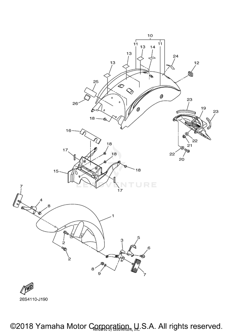 Fender V STAR 950 TOURER - XVS95CTZCG - 2010 Schematic