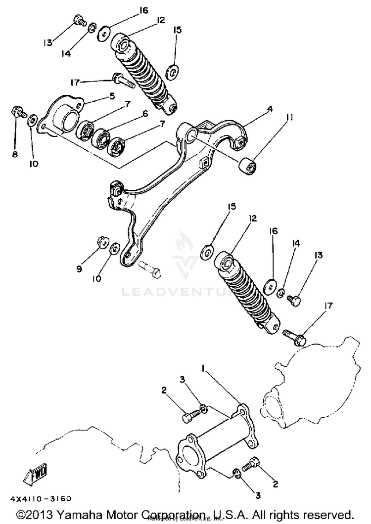 Swing Arm-Rear Shocks Schematic