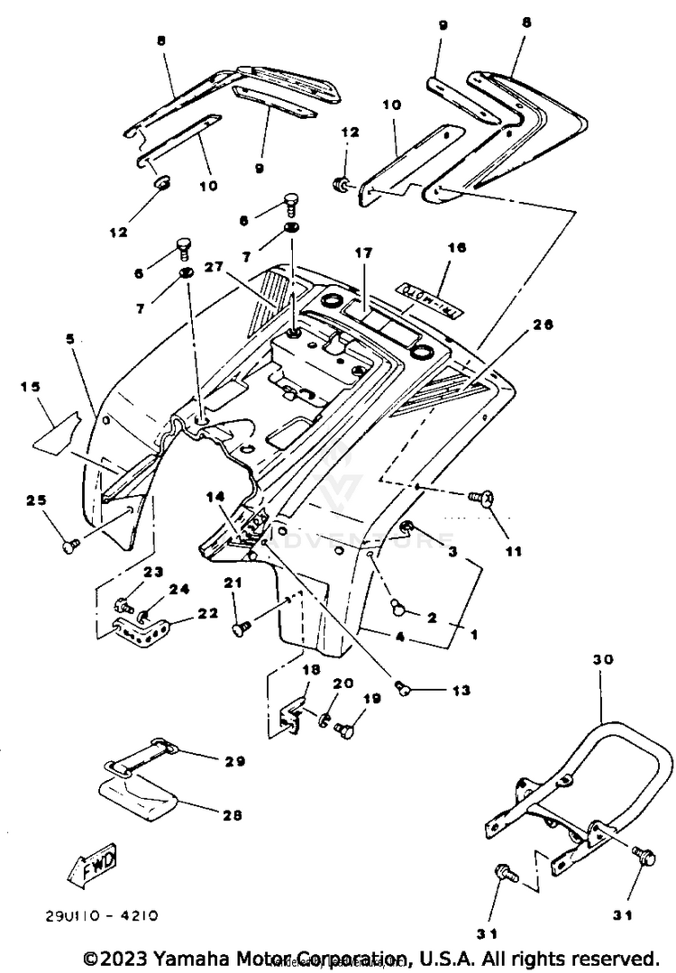 Rear Fender (Ytm225dxl) Schematic