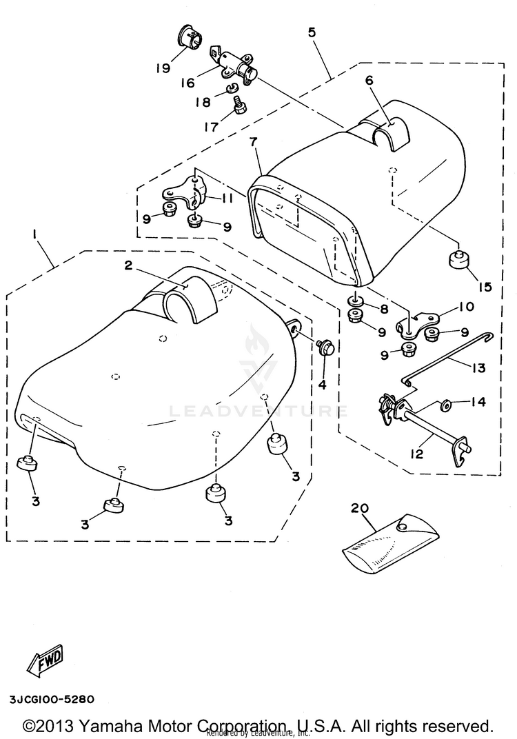Seat VIRAGO 535 - XV535HC - 1996 Schematic
