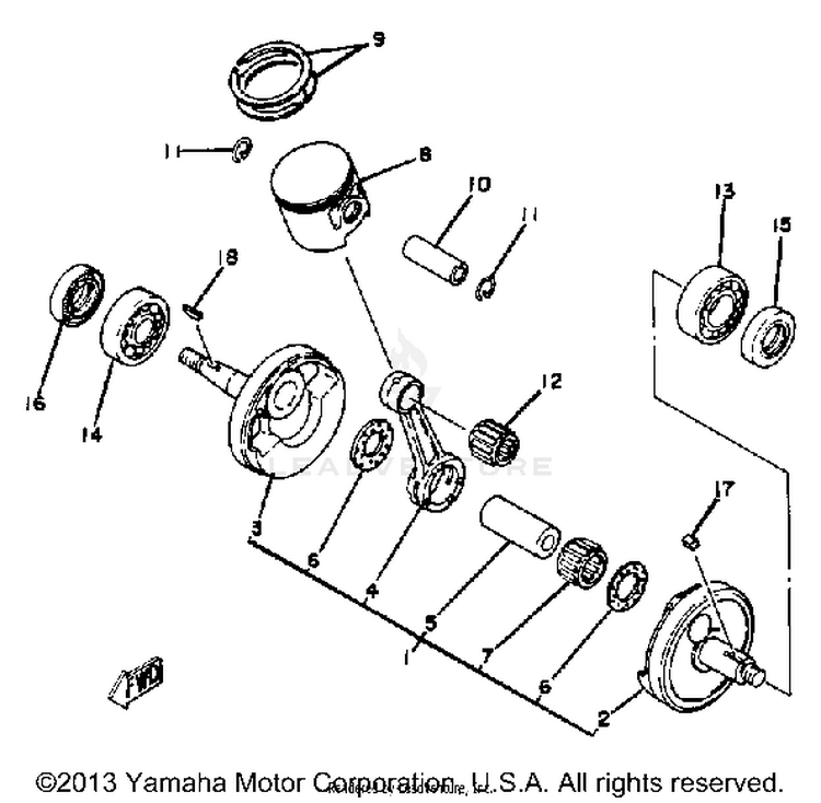 Crankshaft - Piston Yz125g Schematic