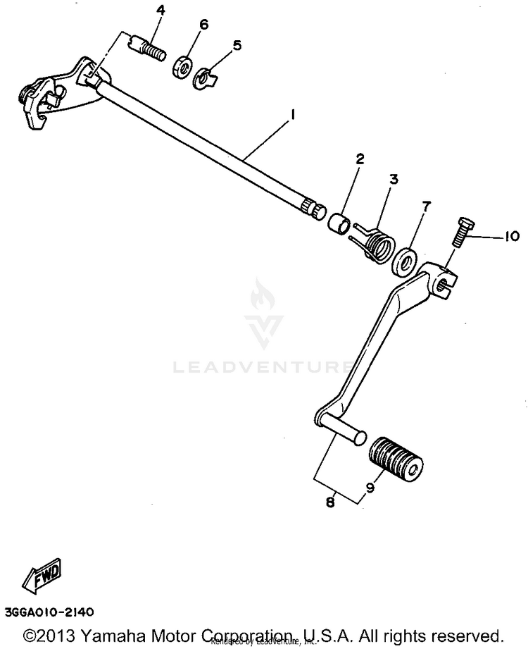 Shift Shaft BANSHEE - YFZ350G - 1995 Schematic