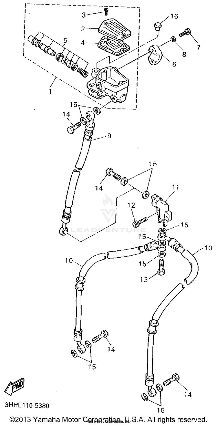 Front Master Cylinder Schematic